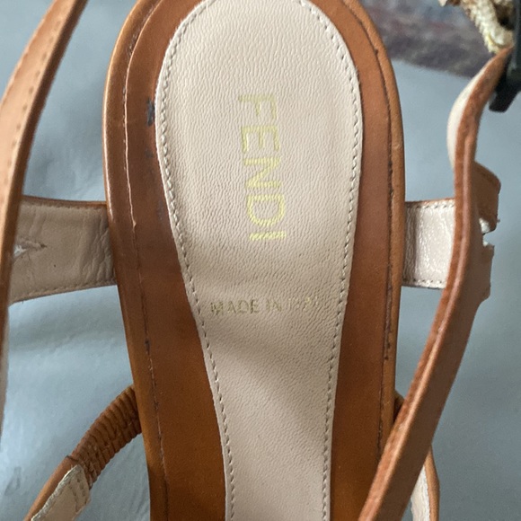 ❌SOLD❌FENDI Scotch Brown Sling Back Heels🤍🧡🤍 - Picture 5 of 13